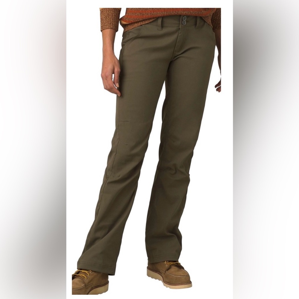 prAna Halle Hiking Pants Olive Green Roll-Up Convertible Stretch Size 8